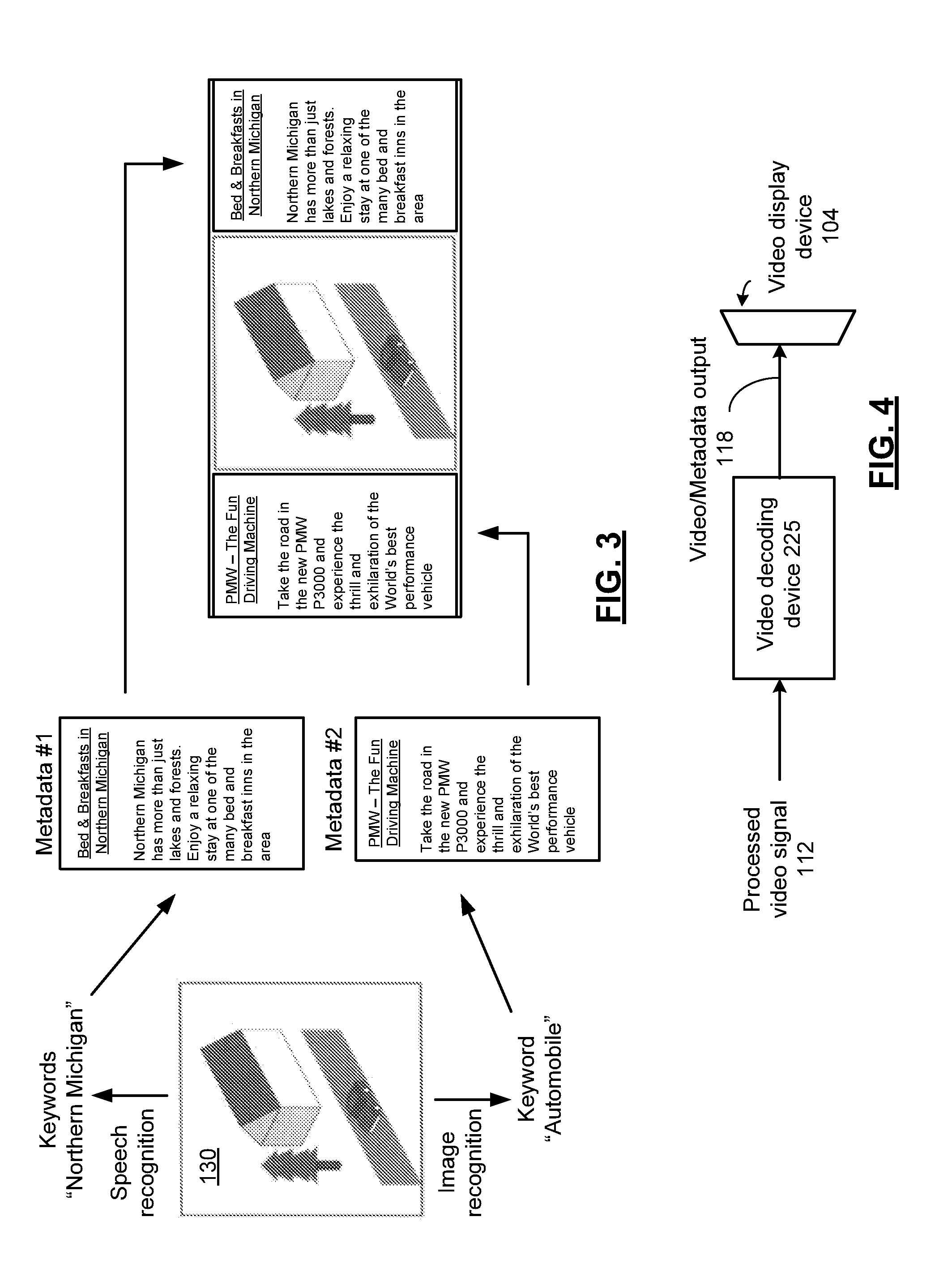 Video decoding device for extracting embedded metadata and methods for use therewith