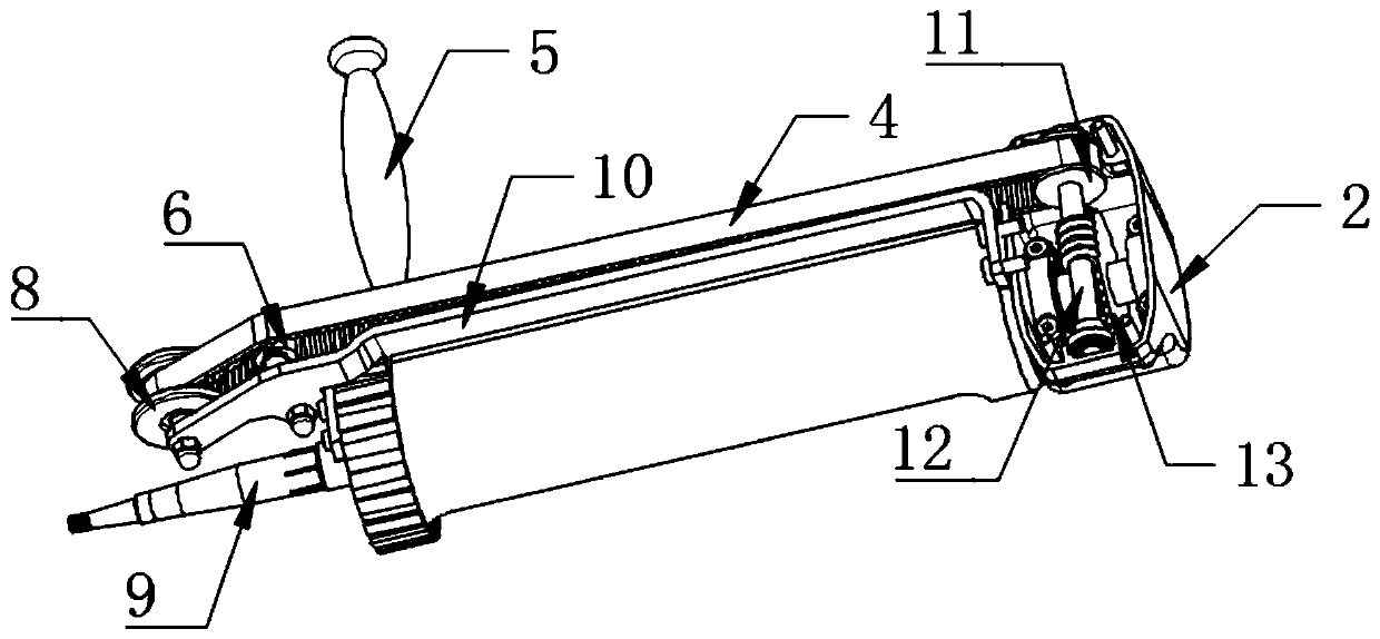 Pneumatic glue gun with quantitative glue discharging function for packaging rubber pipe and using method