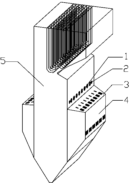 Efficient low-pollution W-shaped flame boiler OFA (over fire air) device and method