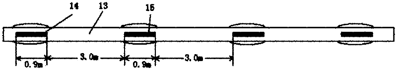 Overhead drawing device for segment colored cotton sliver production and method for segment colored cotton sliver production
