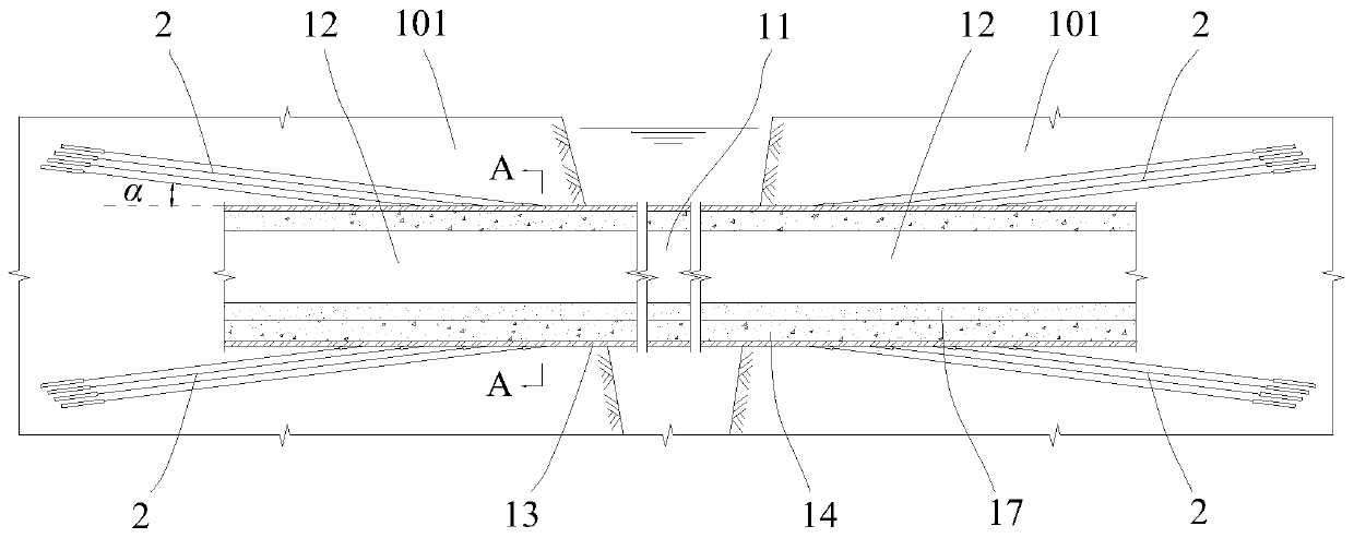 Submerged floating tunnel shore connecting system, submerged floating tunnel, and submerged floating tunnel construction method