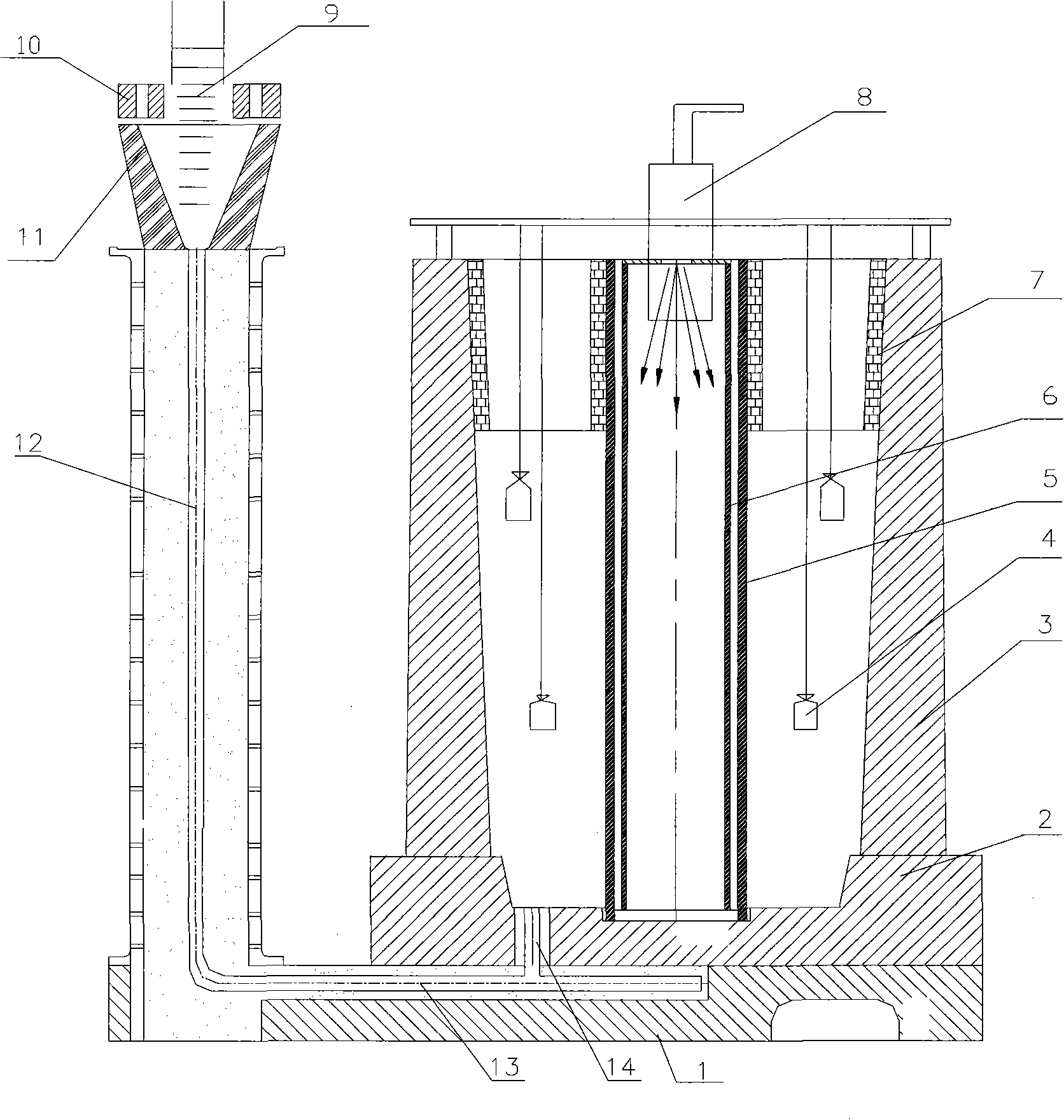 Process for manufacturing low-aliquation large-scale hollow steel ingot