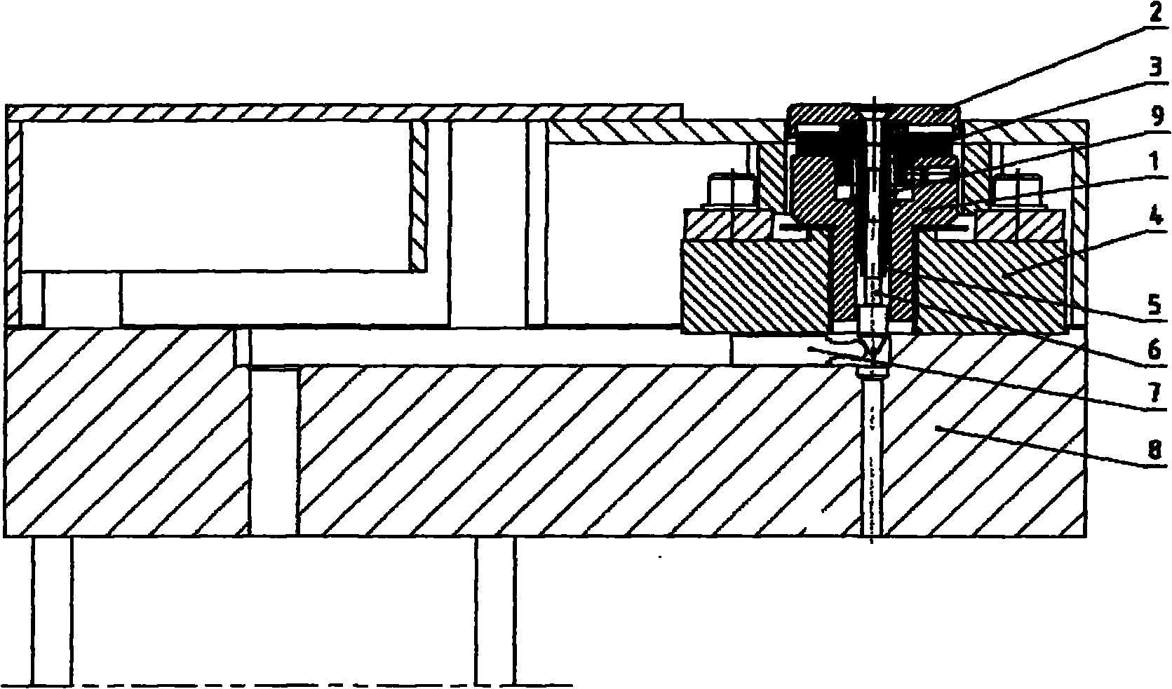 Detection-type locomotive lifting jack support head with weighing function
