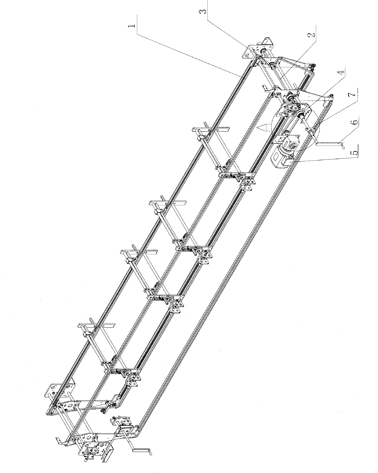 Manual board discharging device for reflow soldering furnaces