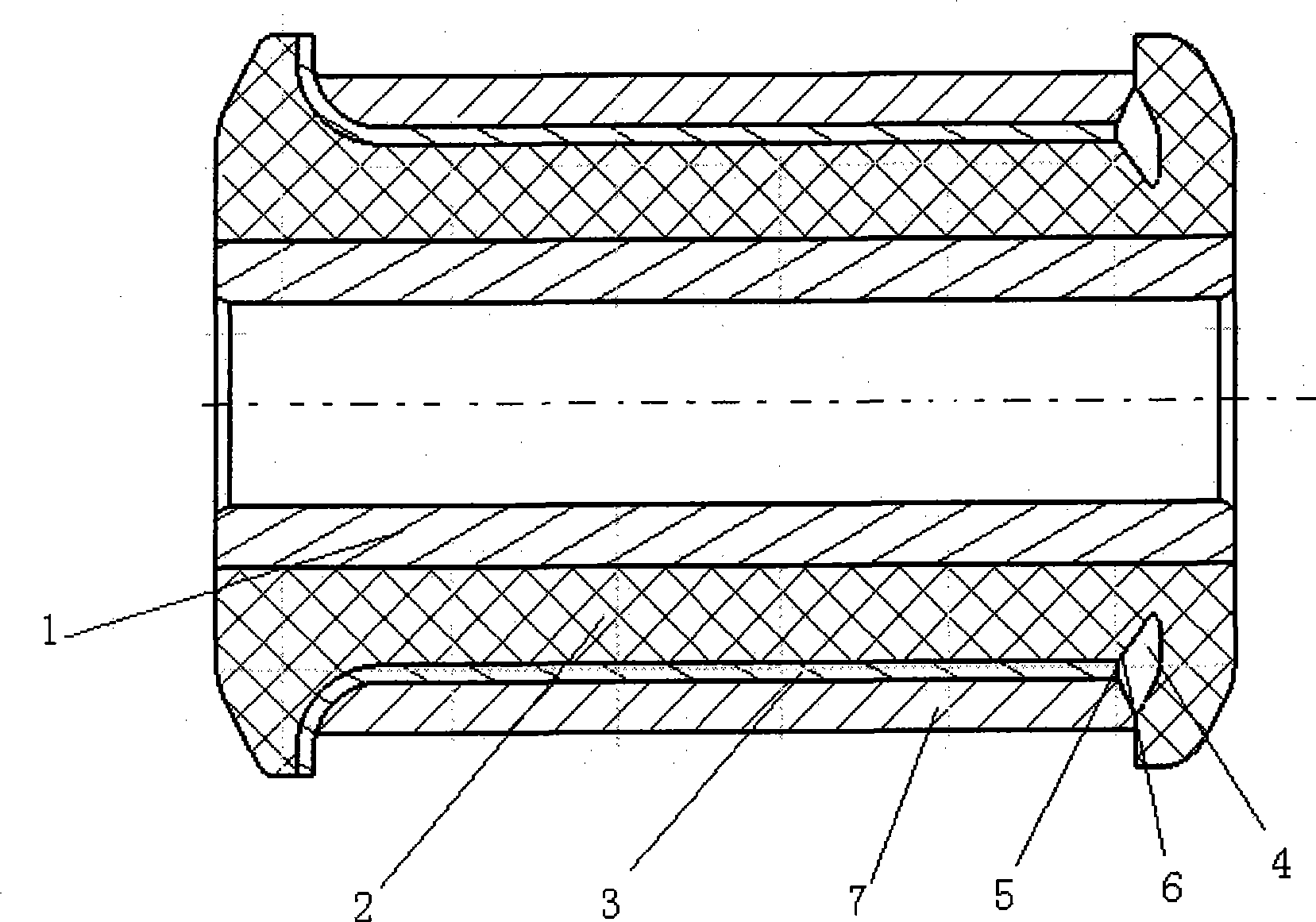 Bidirectional triangle arm rubber lining for spacing suspension system