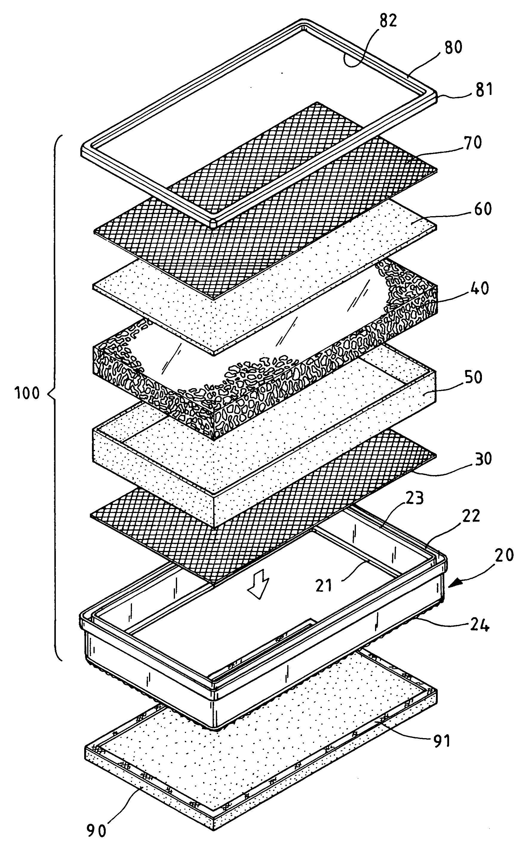 Apparatus with nano-sized platinum black and oxygen-rich ceramic powder for filtering the incoming air into an internal combustion engine