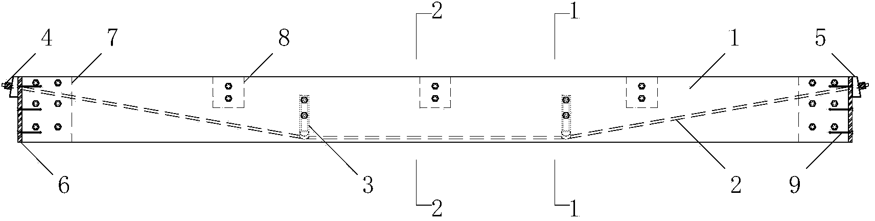 Prestressed double laminated wood beam