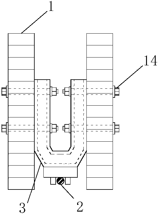 Prestressed double laminated wood beam