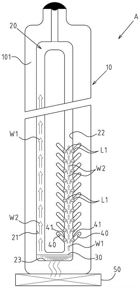 One-way cyclic starting structure of novel oscillation type heat conduction device