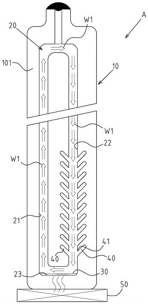 One-way cyclic starting structure of novel oscillation type heat conduction device