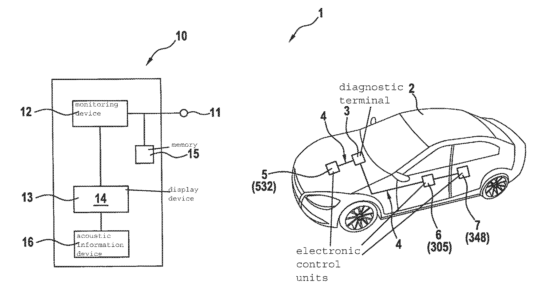 Method for diagnosing a state in a vehicle, and diagnostic testing device