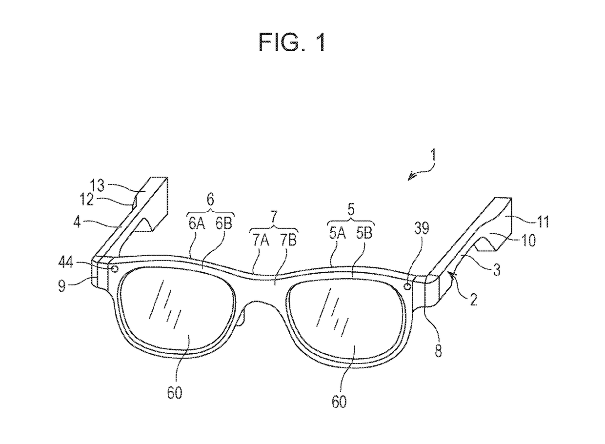 Glasses-shaped electronic device