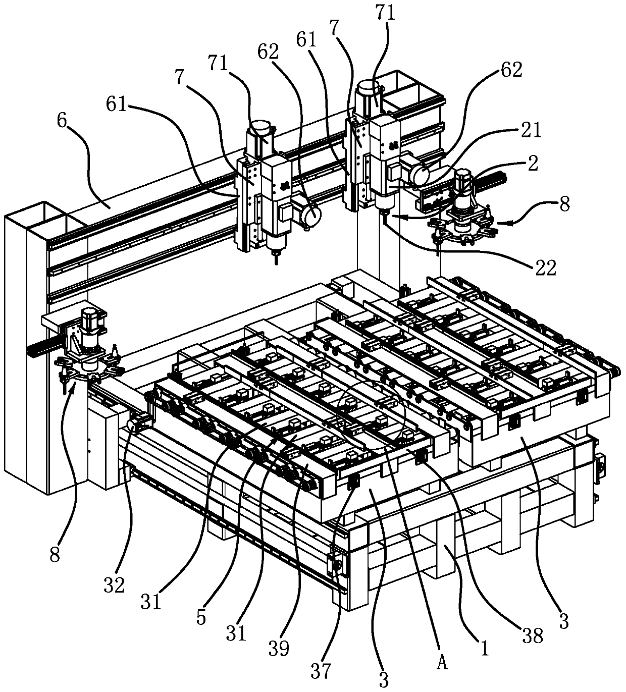 Overturning mechanism of engraving and milling machine