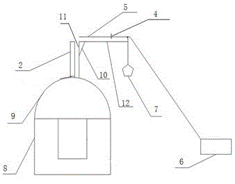 Online temperature measuring device and method for VD refining furnace