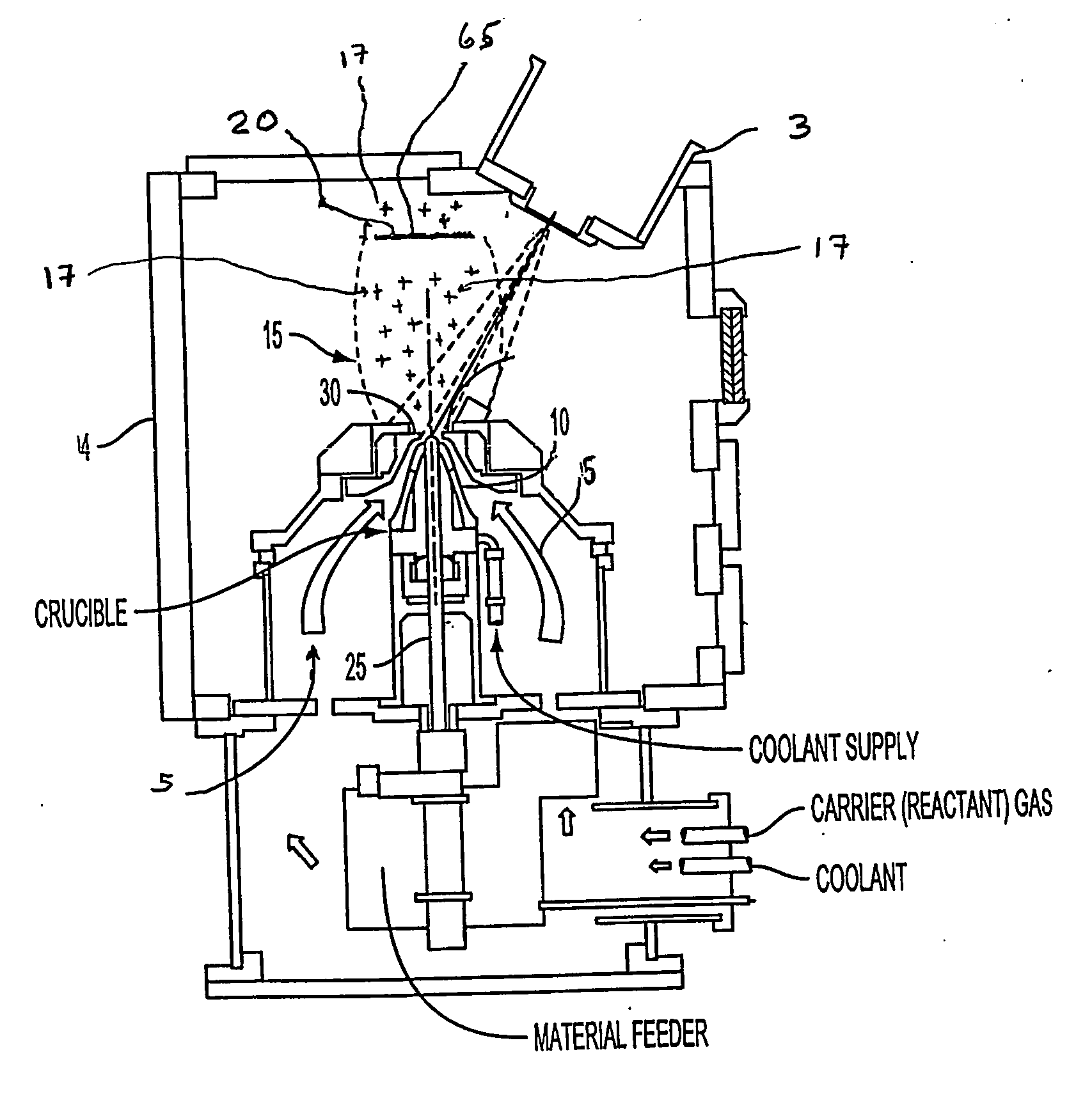 Apparatus and method for high rate uniform coating, including non-line of sight