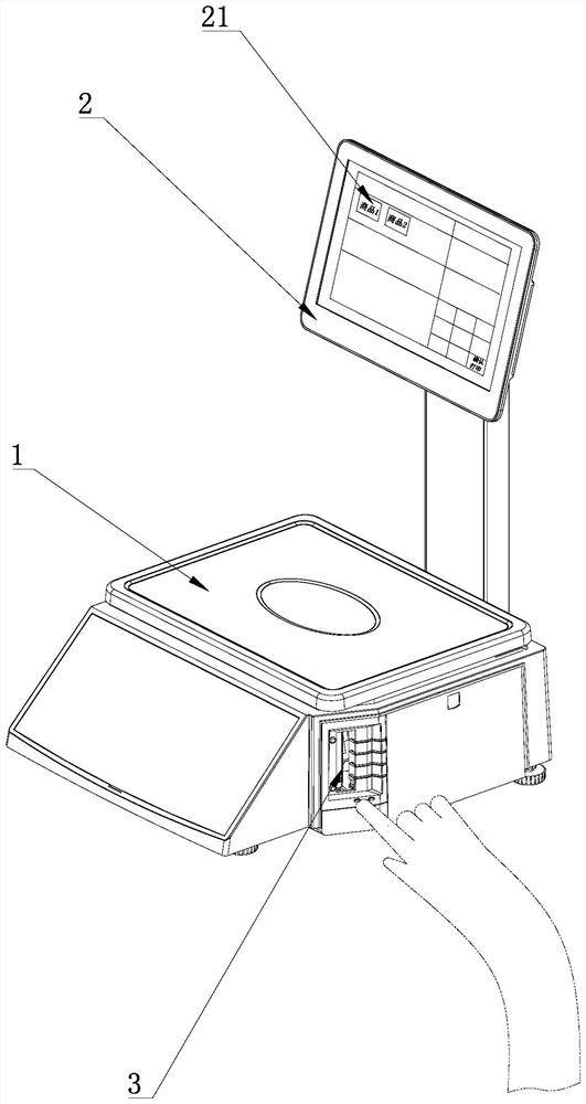 Touch control identification scale and label printing triggering method based on touch control identification scale