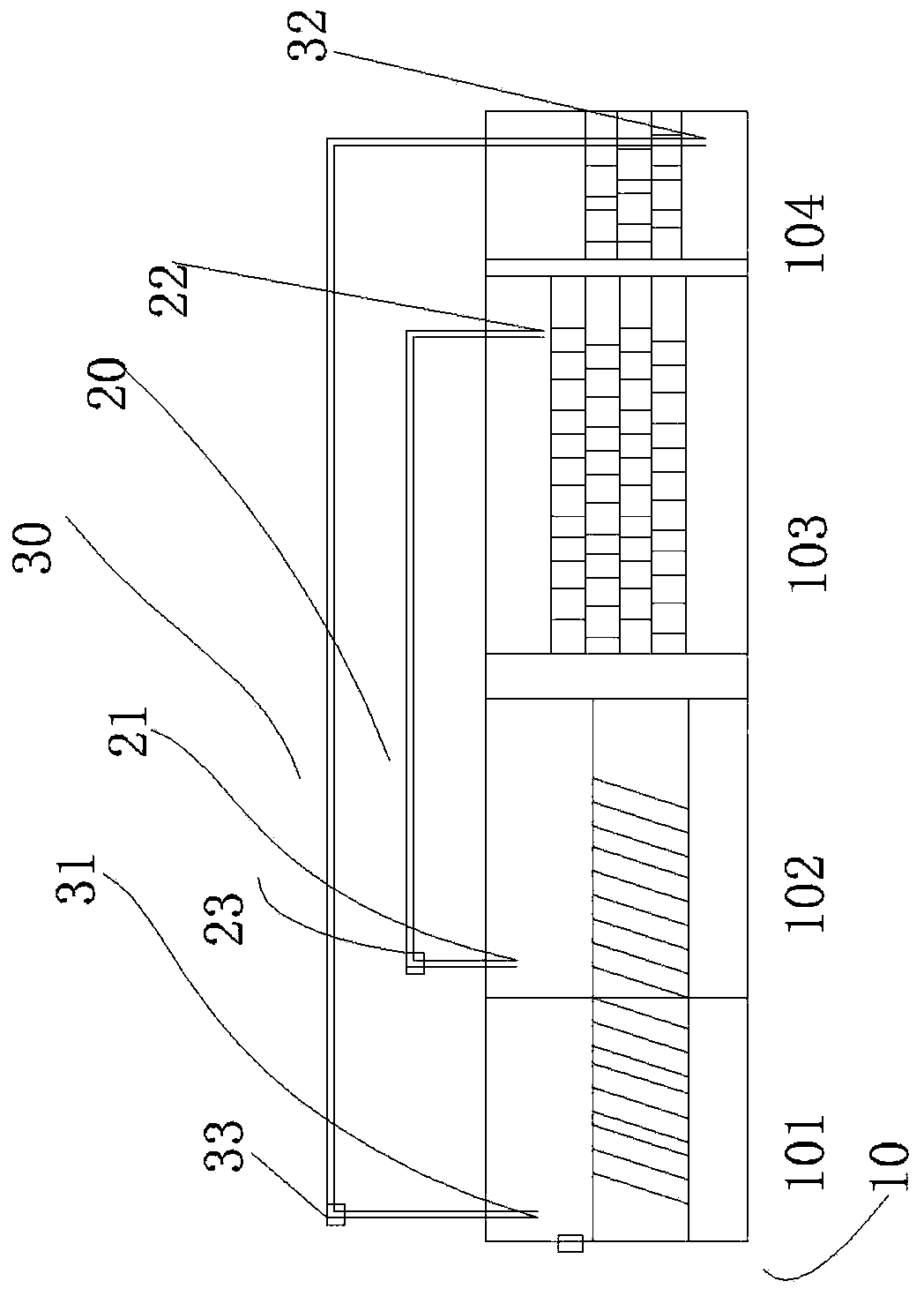 A high-salt sewage treatment system and its tank capacity and aeration adjustment method