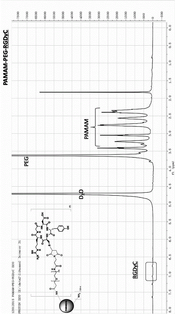 Preparation method of RGD targeting tree-shaped nanoparticle marker