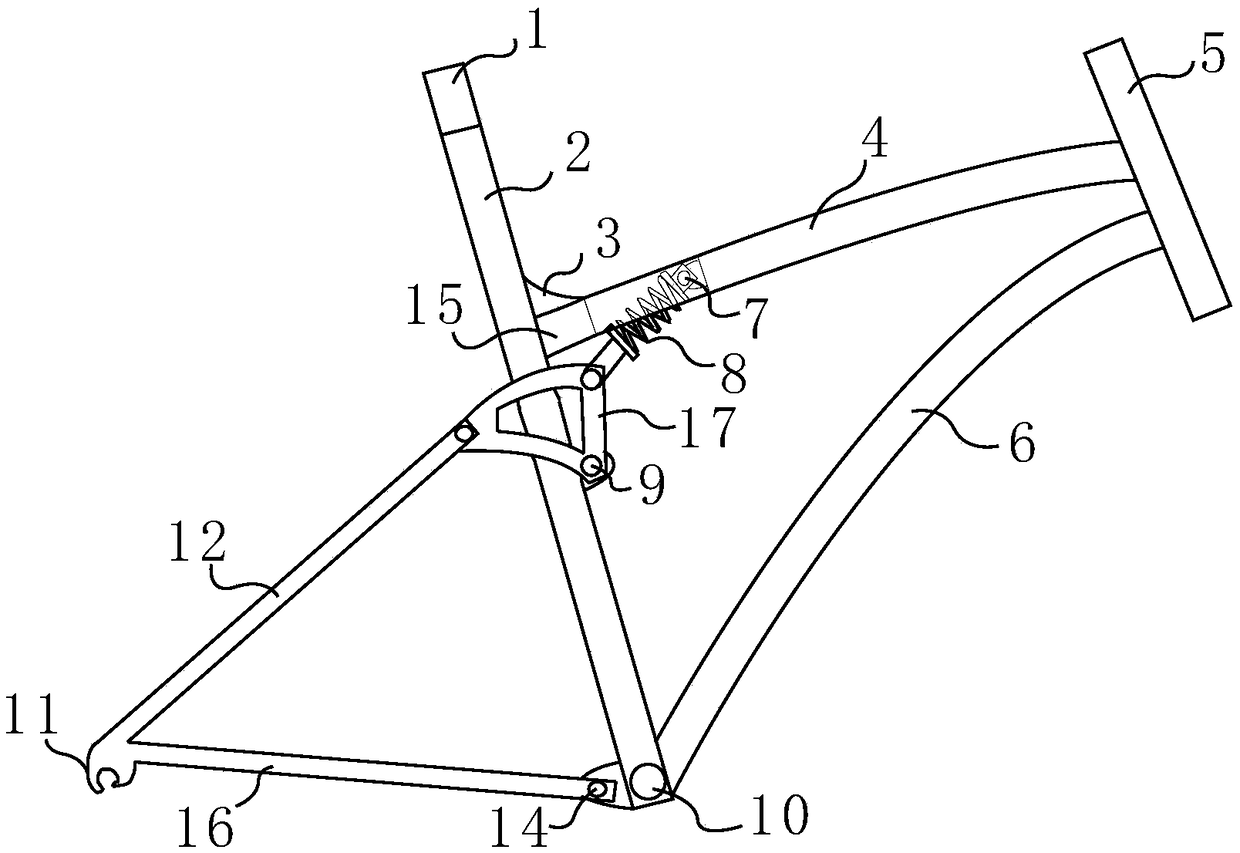 Shock-absorbing bicycle frame