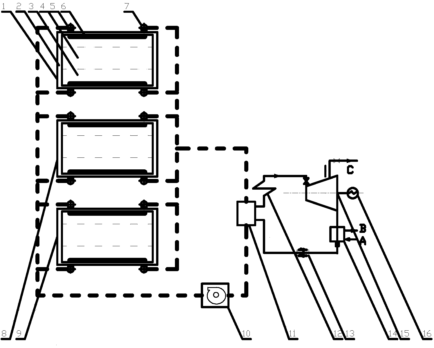 Graphitization furnace surplus energy utilization method based on forced cooling