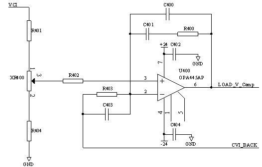 Program-controlled electronic load device with compensating power supply