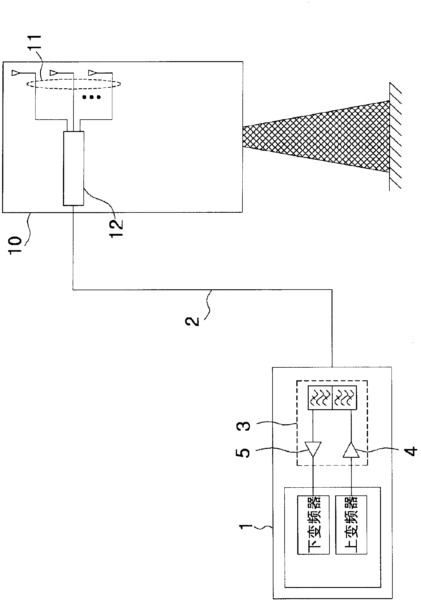 Base station antenna device embedded with transmission and receiving module