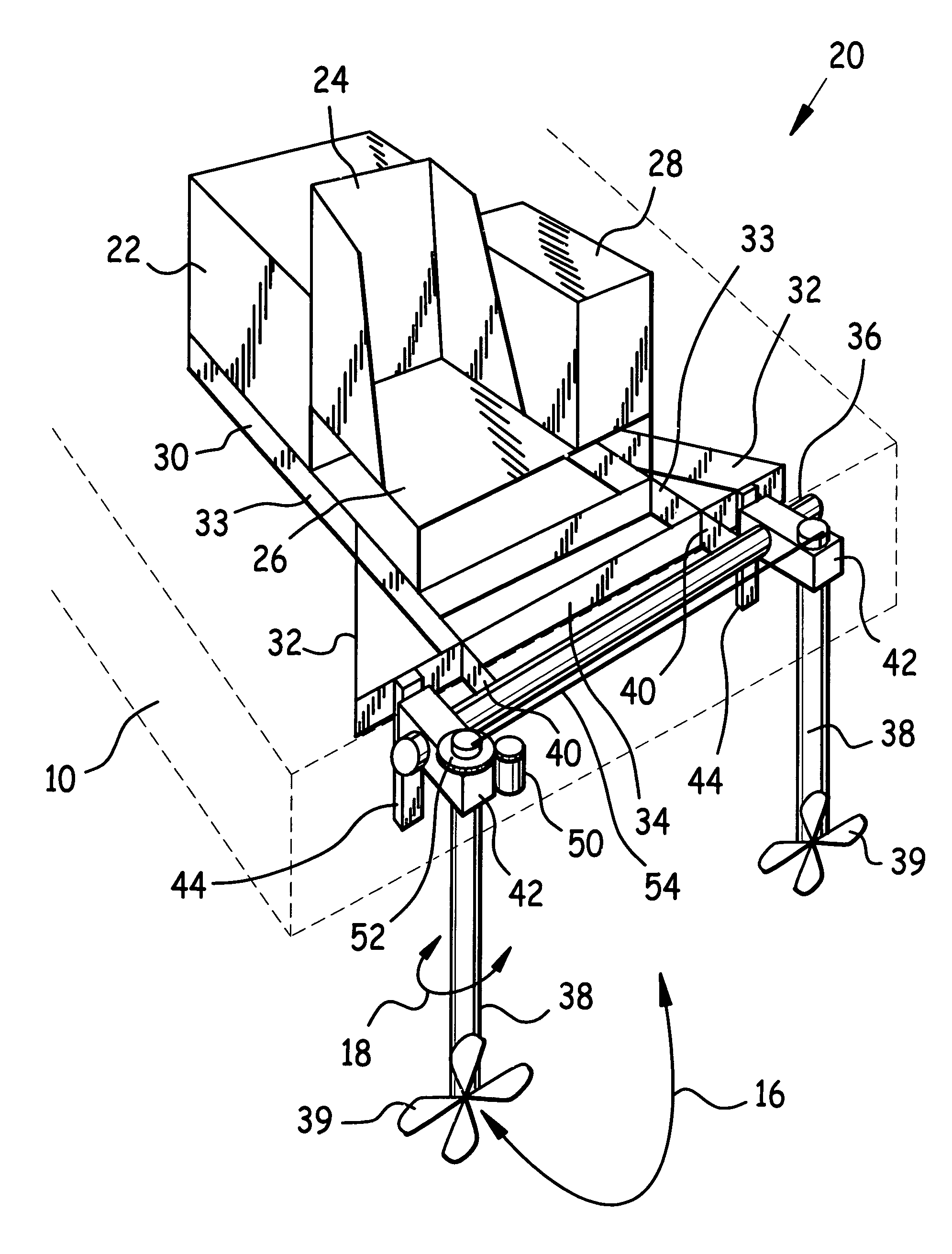 Self-contained hydraulic thruster for vessel