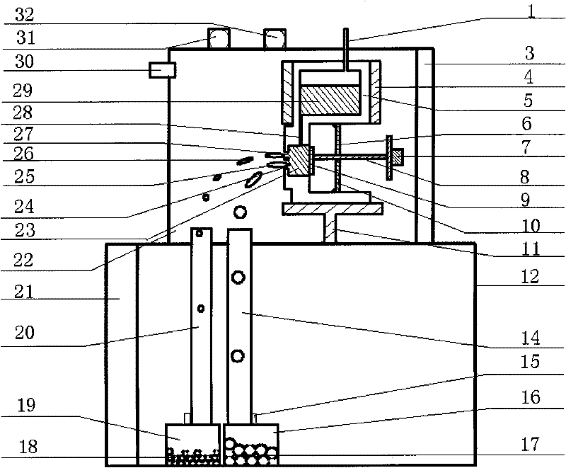 Method and device for ejecting and preparing homogeneous particles by pulsing lateral parts of holes