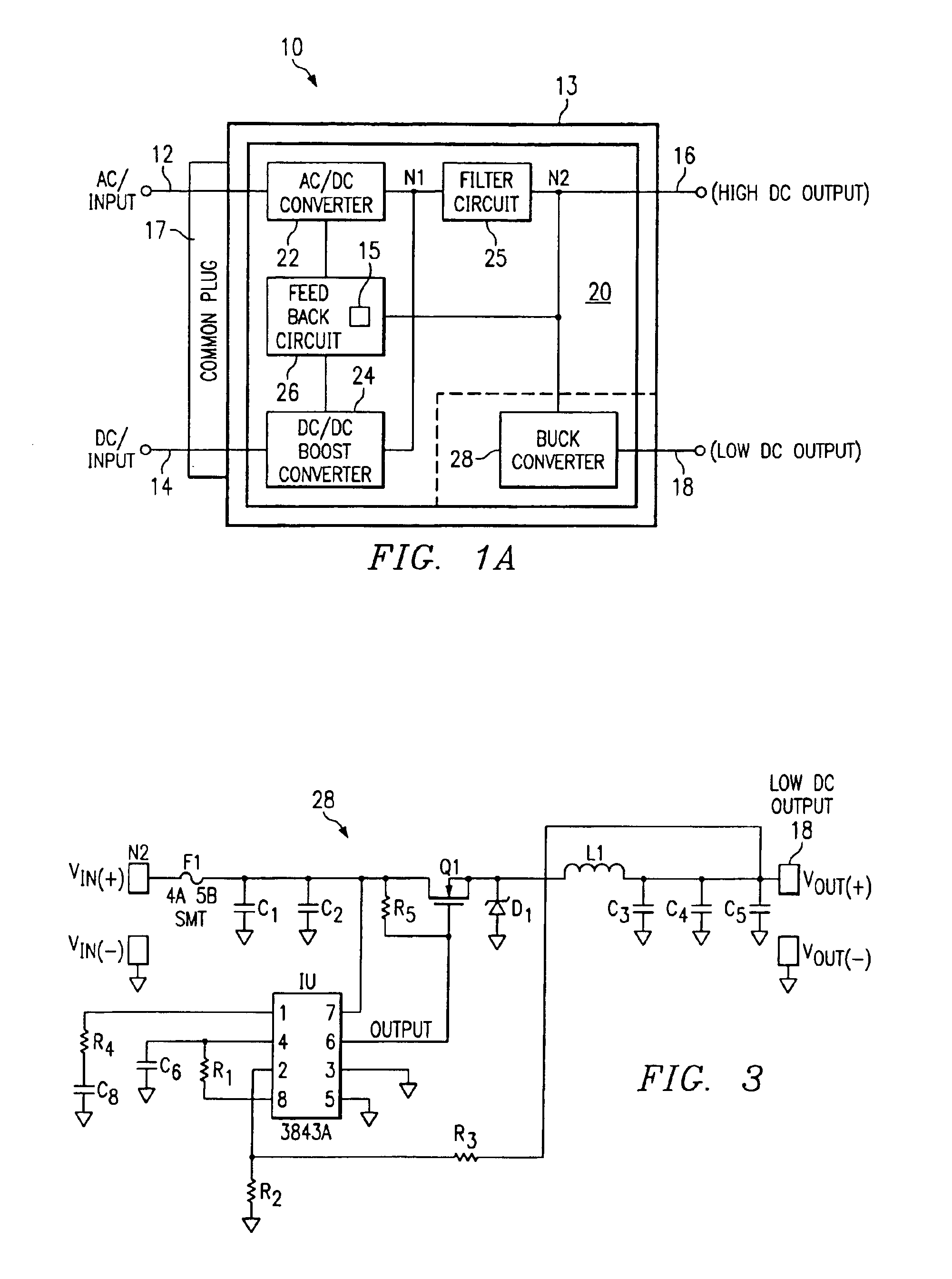Dual input AC and DC power supply having a programmable DC output utilizing a modular programmable feedback loop