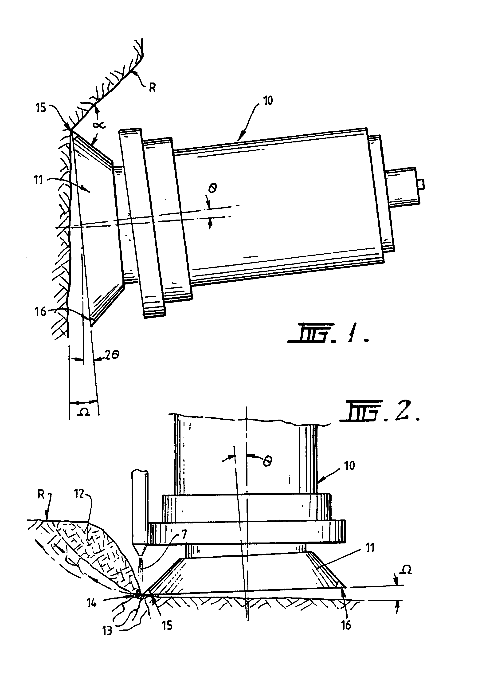 Rock boring device with an oscillating and nutating rotary disc cutter