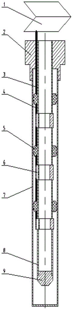 Preset cable directly controlled type electronic-control layered polymer injection technique pipe and polymer injection method