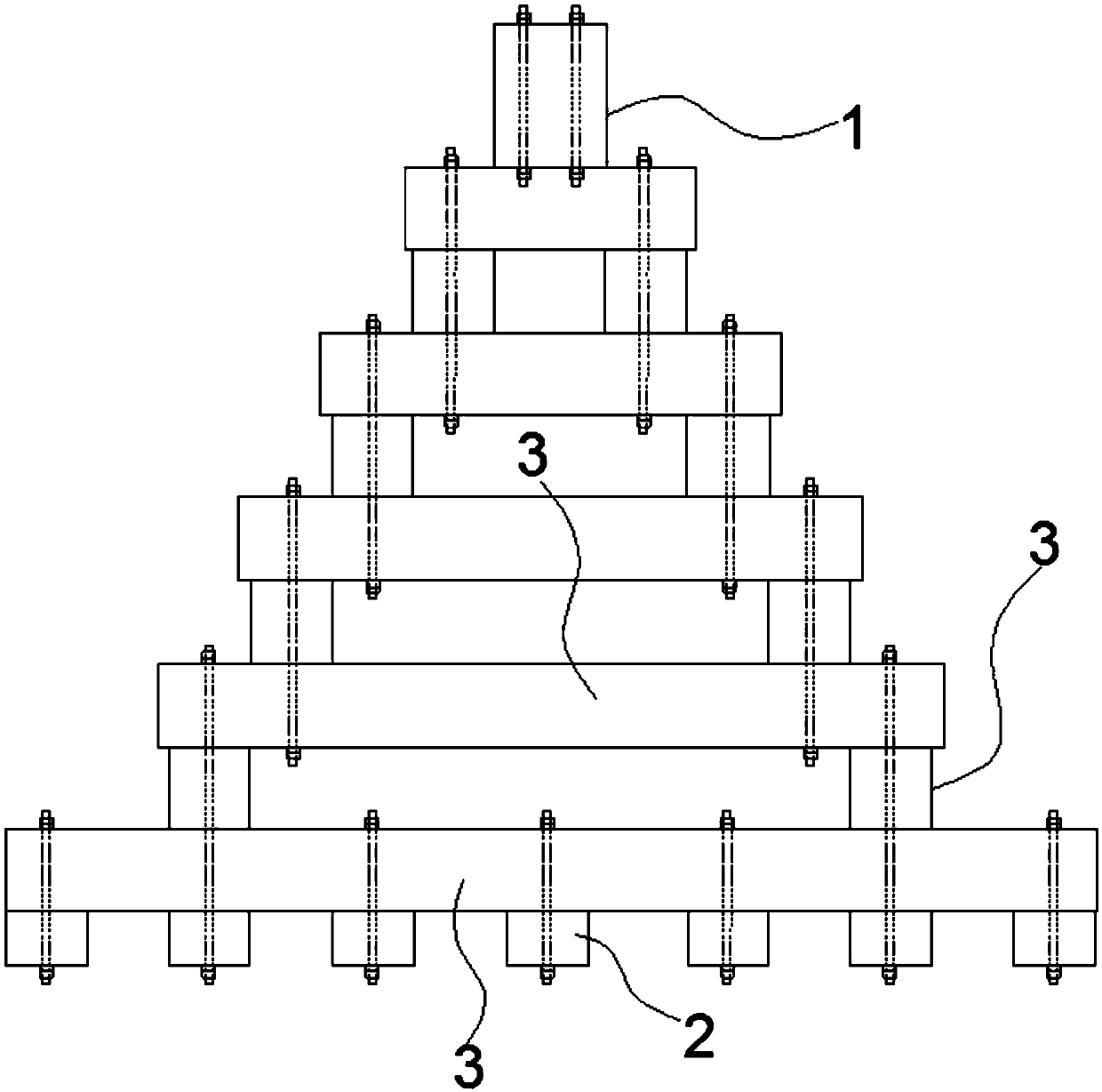 Beam-plate combined type foundation suitable for power transmission line engineering and construction method thereof