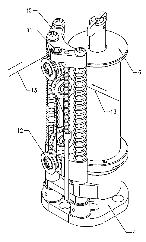 Tension control and torsion spring steel coil brake device for spindle of braiding machine