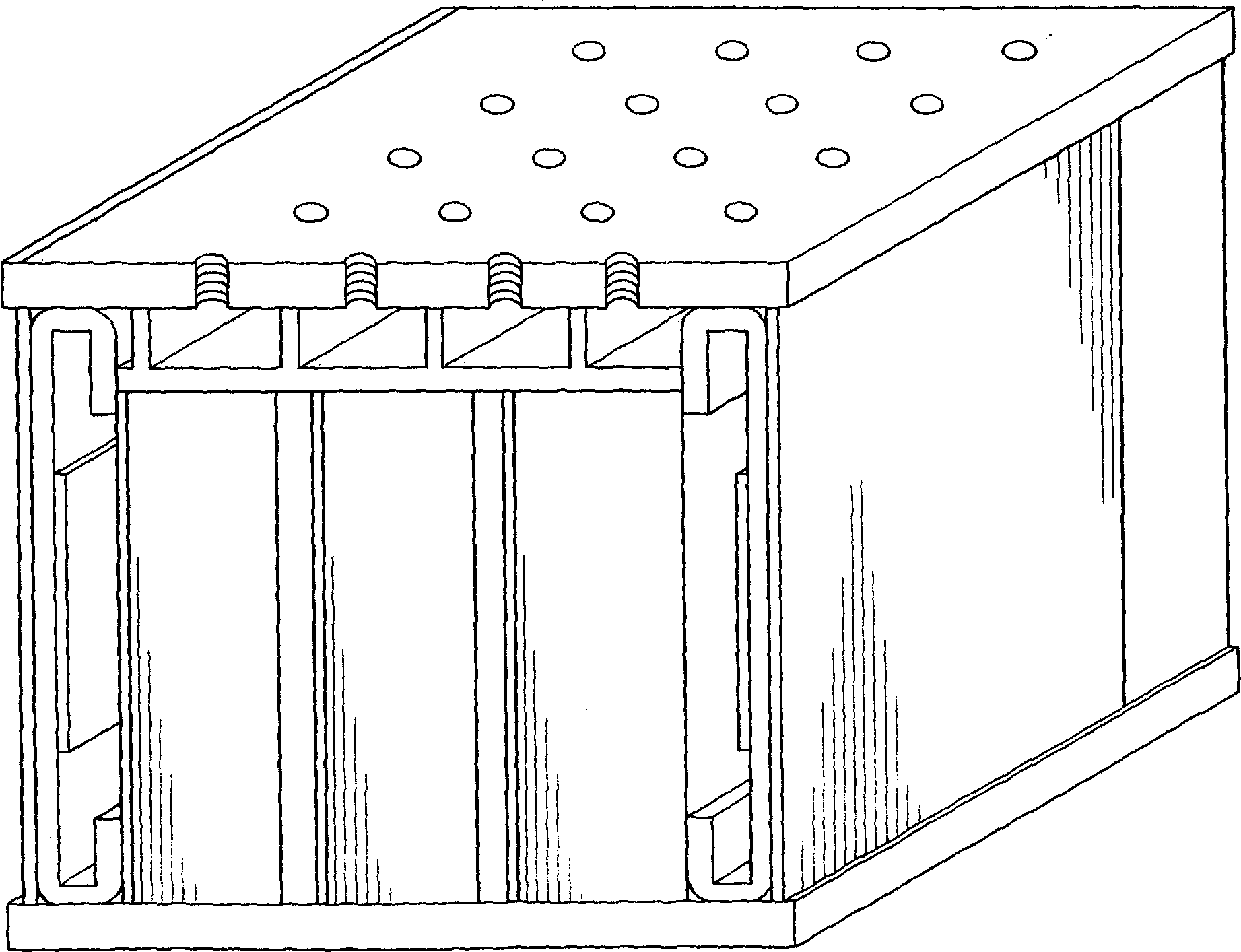 Modular structural supporter containing damping filling materials
