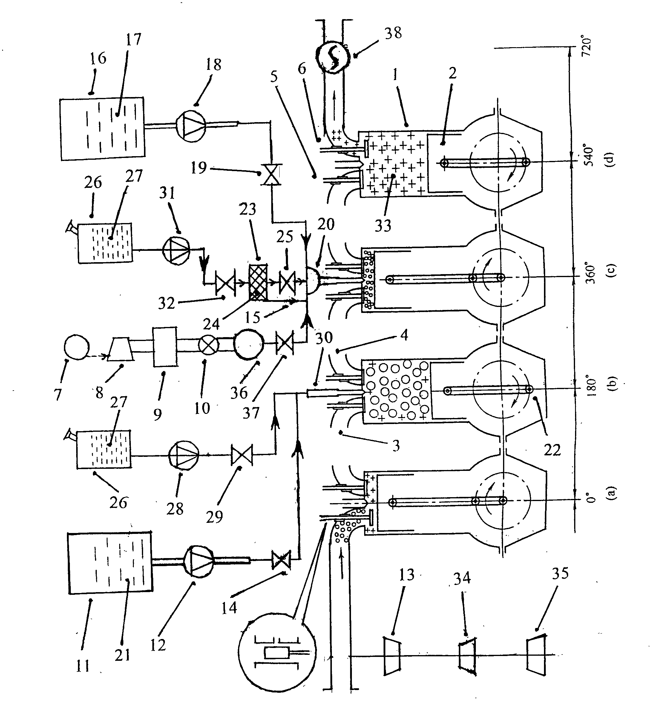 Super exploding burning propelling forced burning power energy-saving engine main part device