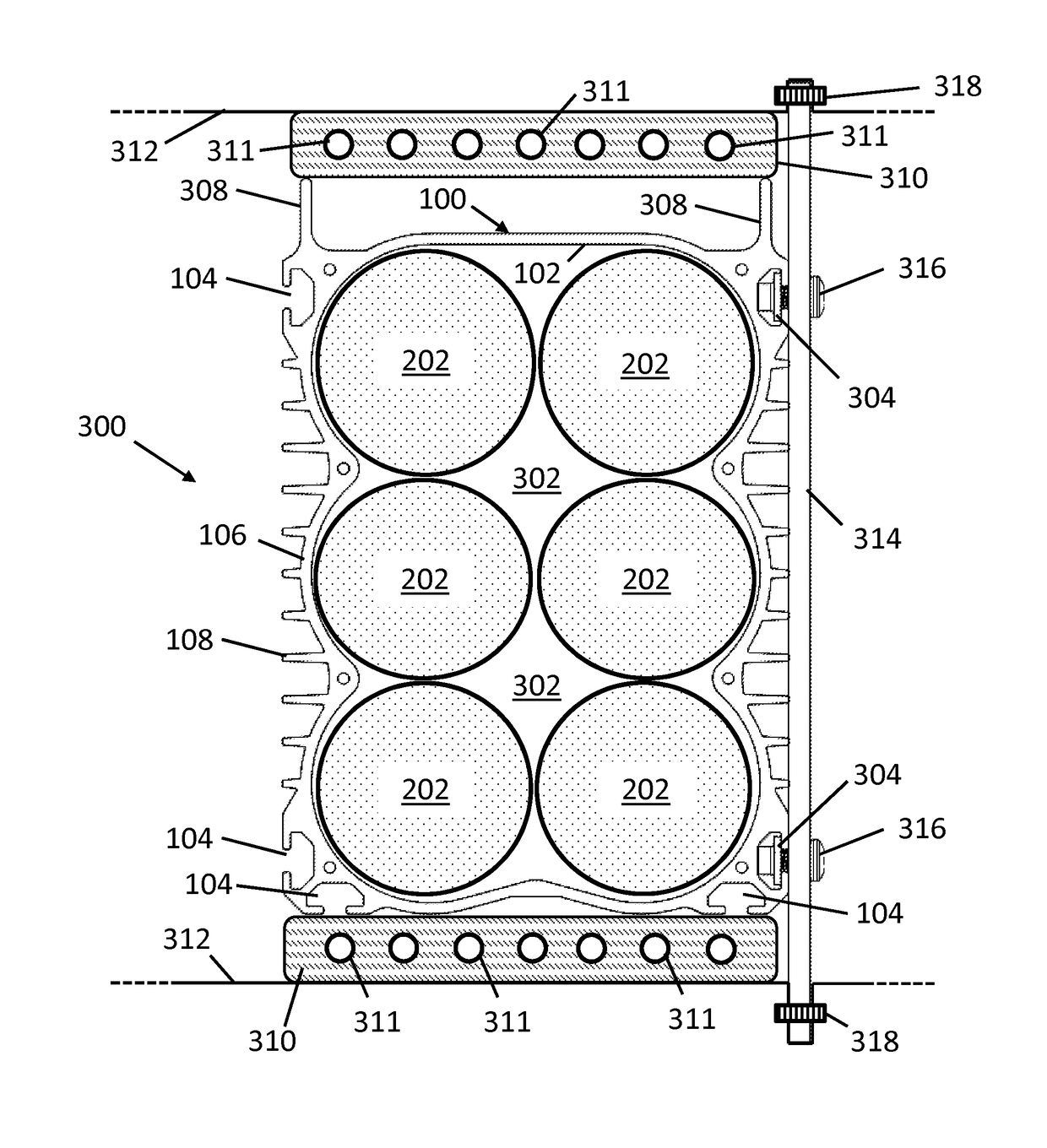 Apparatus for enclosing energy storage devices