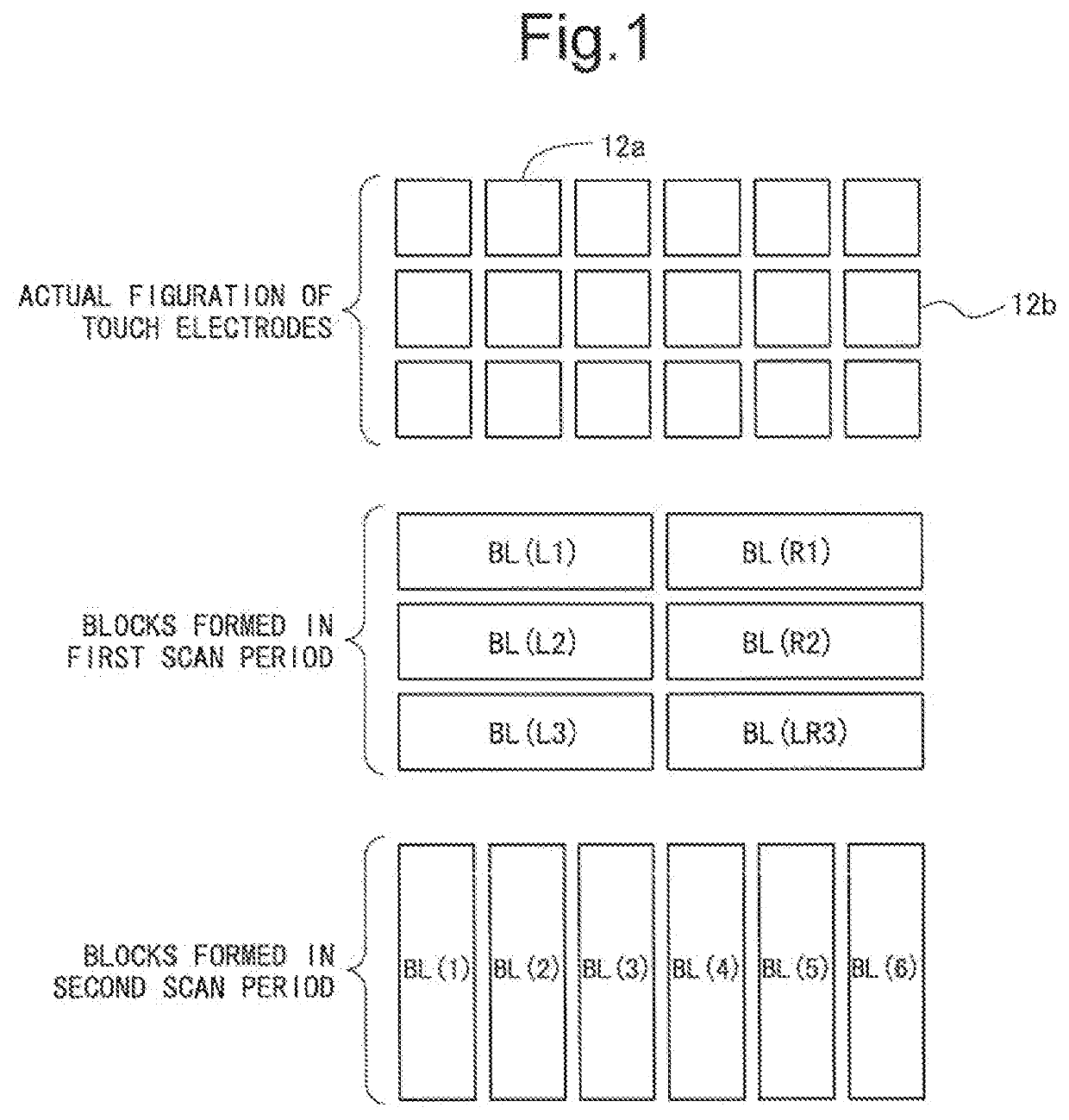 Display device with built-in touch sensor, and drive method for same