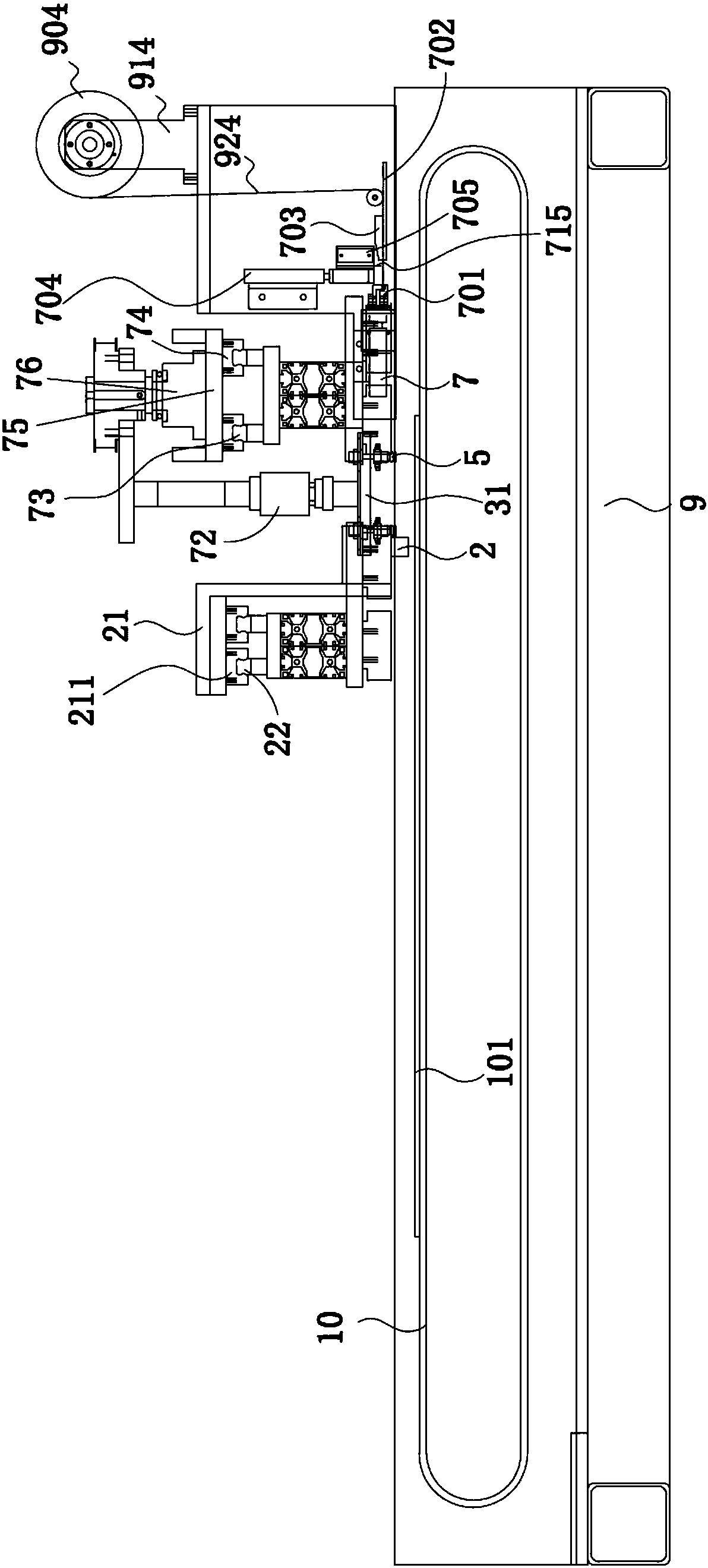 Solar cell layout adhesive tape pasting device