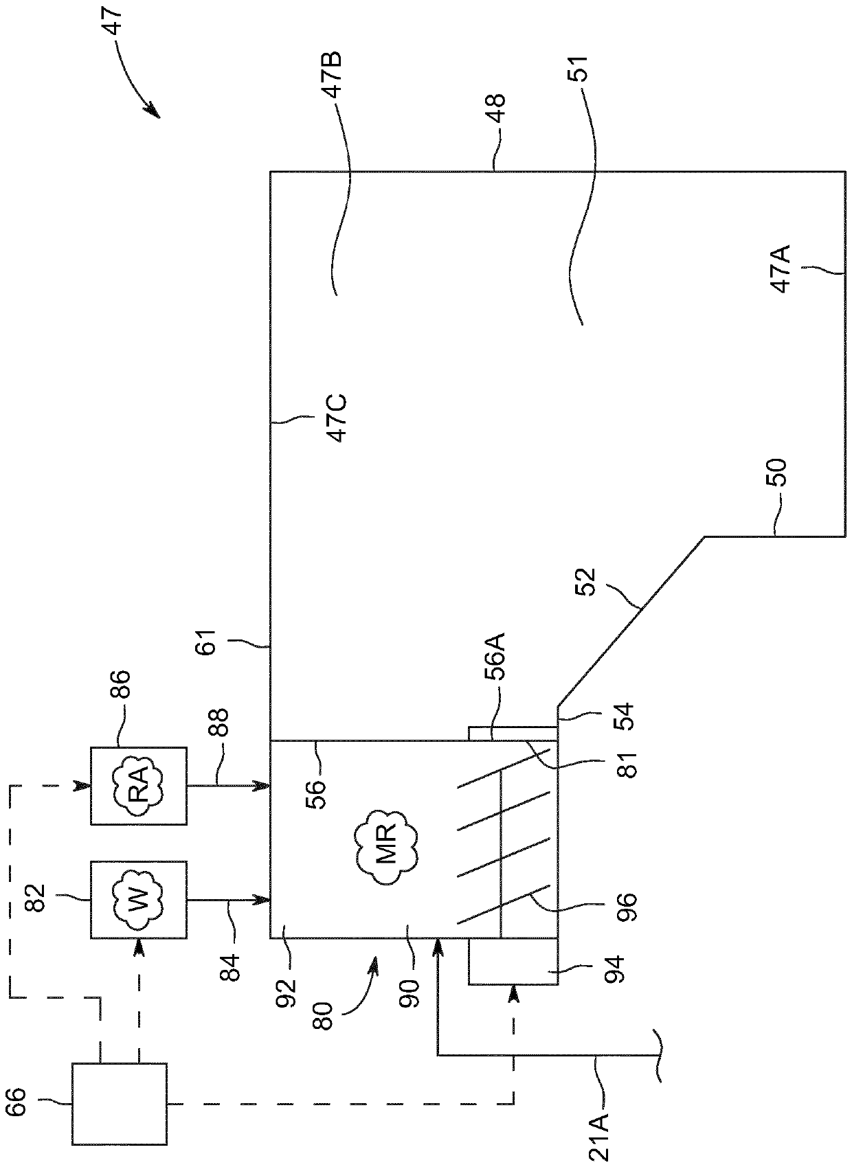 Multi-function duct for dry scrubber system