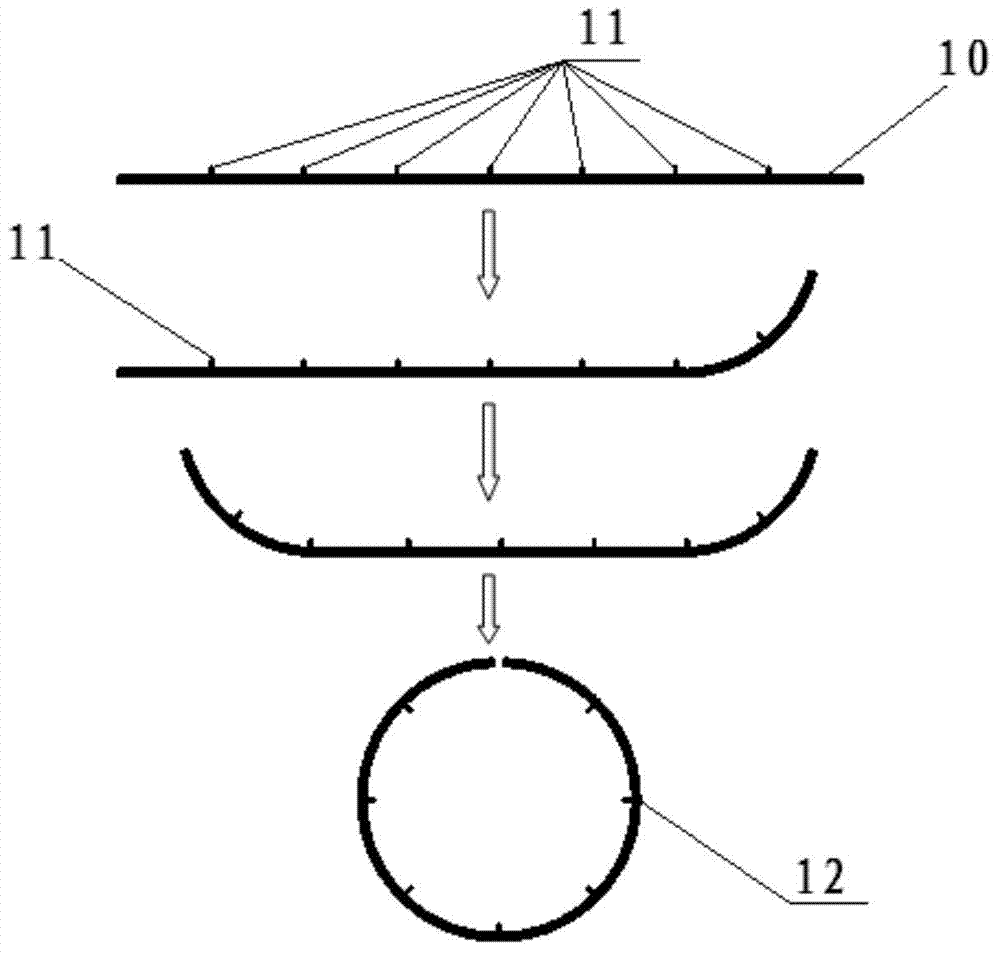 Bending mould of forming straight circular tube and incremental forming method