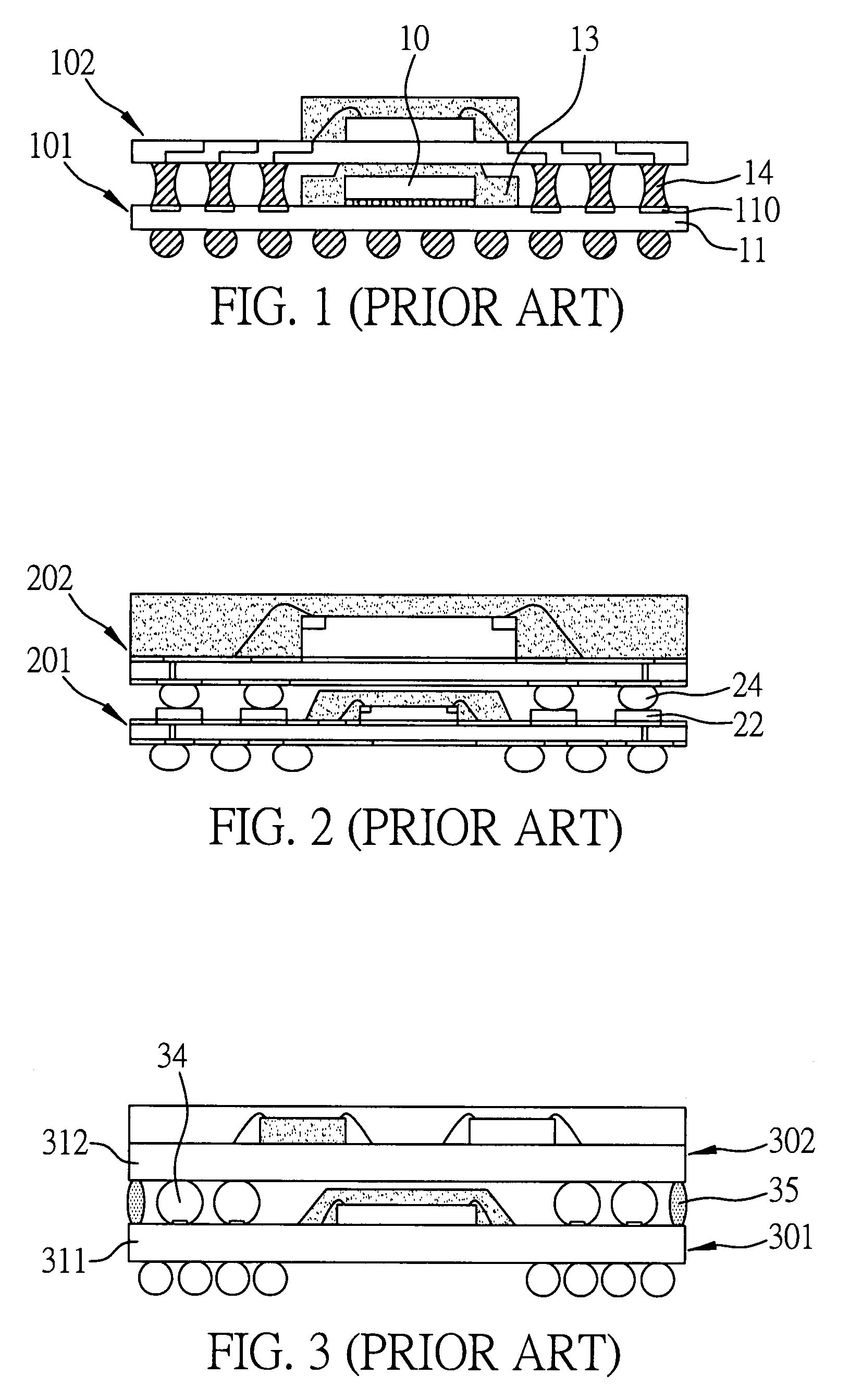 Stack structure of semiconductor packages and method for fabricating the stack structure