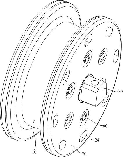 Split type guide wheel, tramcar and wheel core replacement method