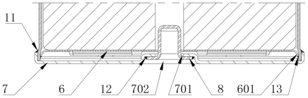 Novel cylindrical full-tab battery structure and assembling and welding process thereof