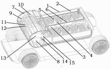 Power battery packaging bag with automatic constant temperature and shockproof functions for electric vehicle