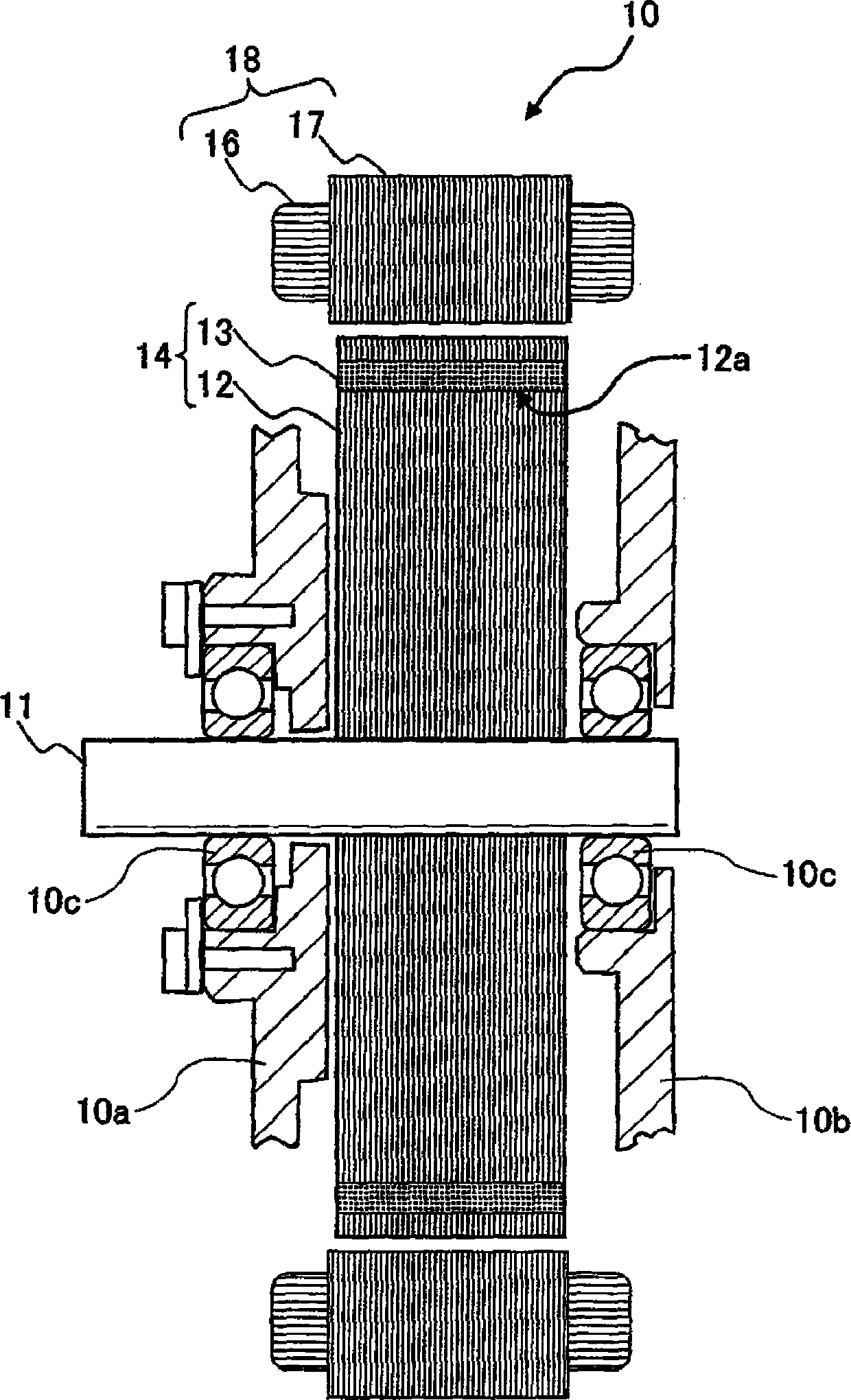 Rotor core and method of fastening rotor core and rotary shaft