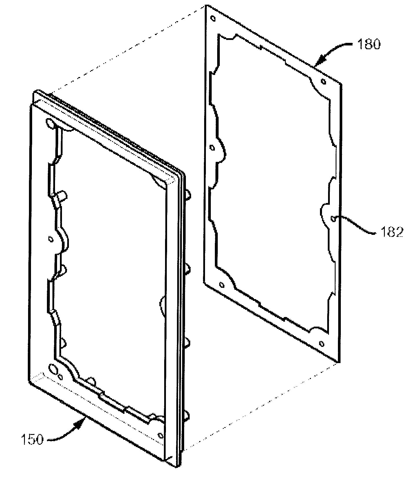 Flush mount panels with multiple aligned receiving brackets