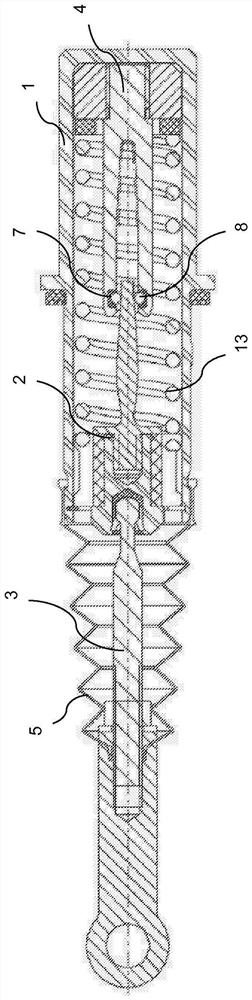 Device for force simulation on control elements of a vehicle, in particular a pedal force simulator