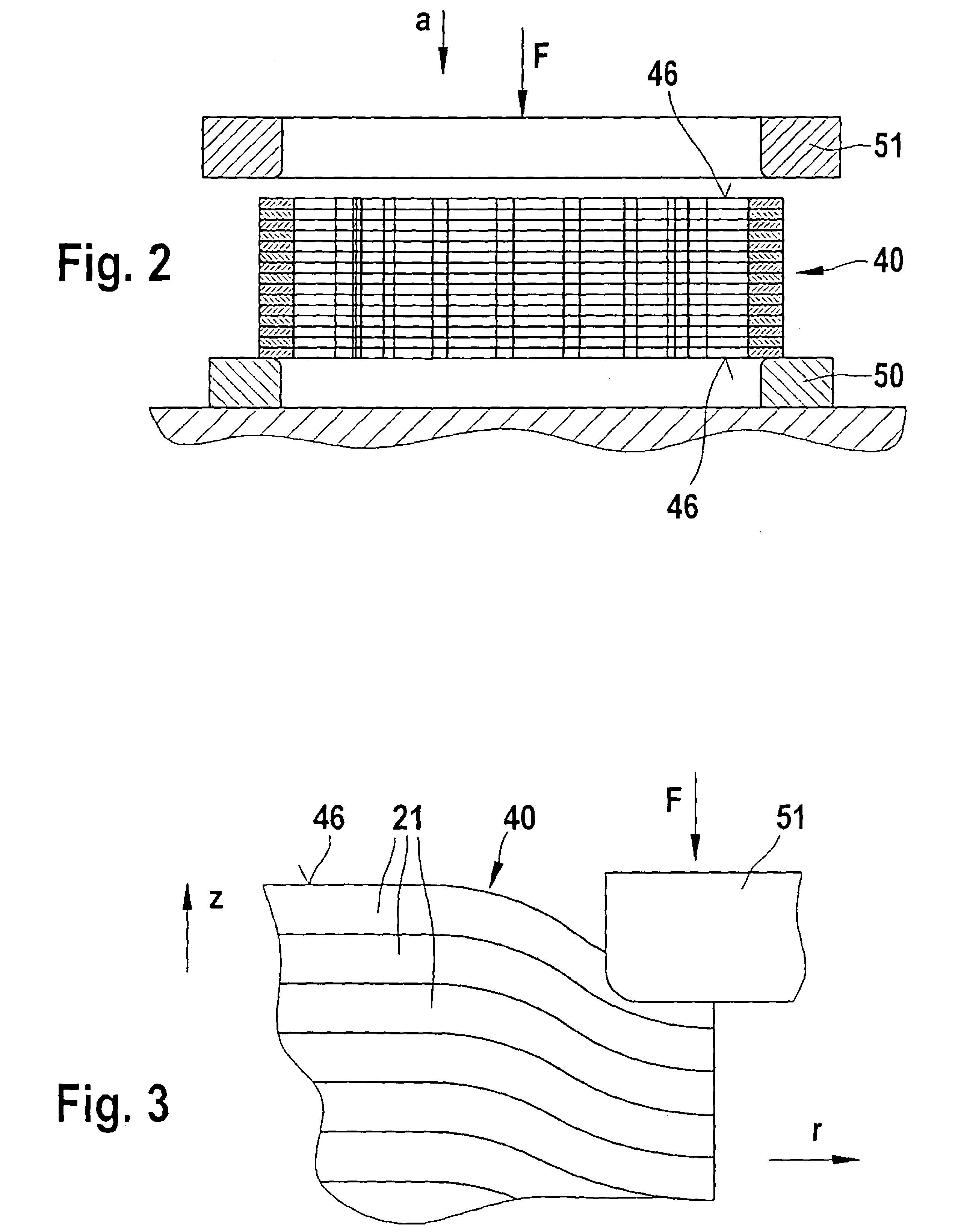 Method for production of a stator and stator produced according thereto