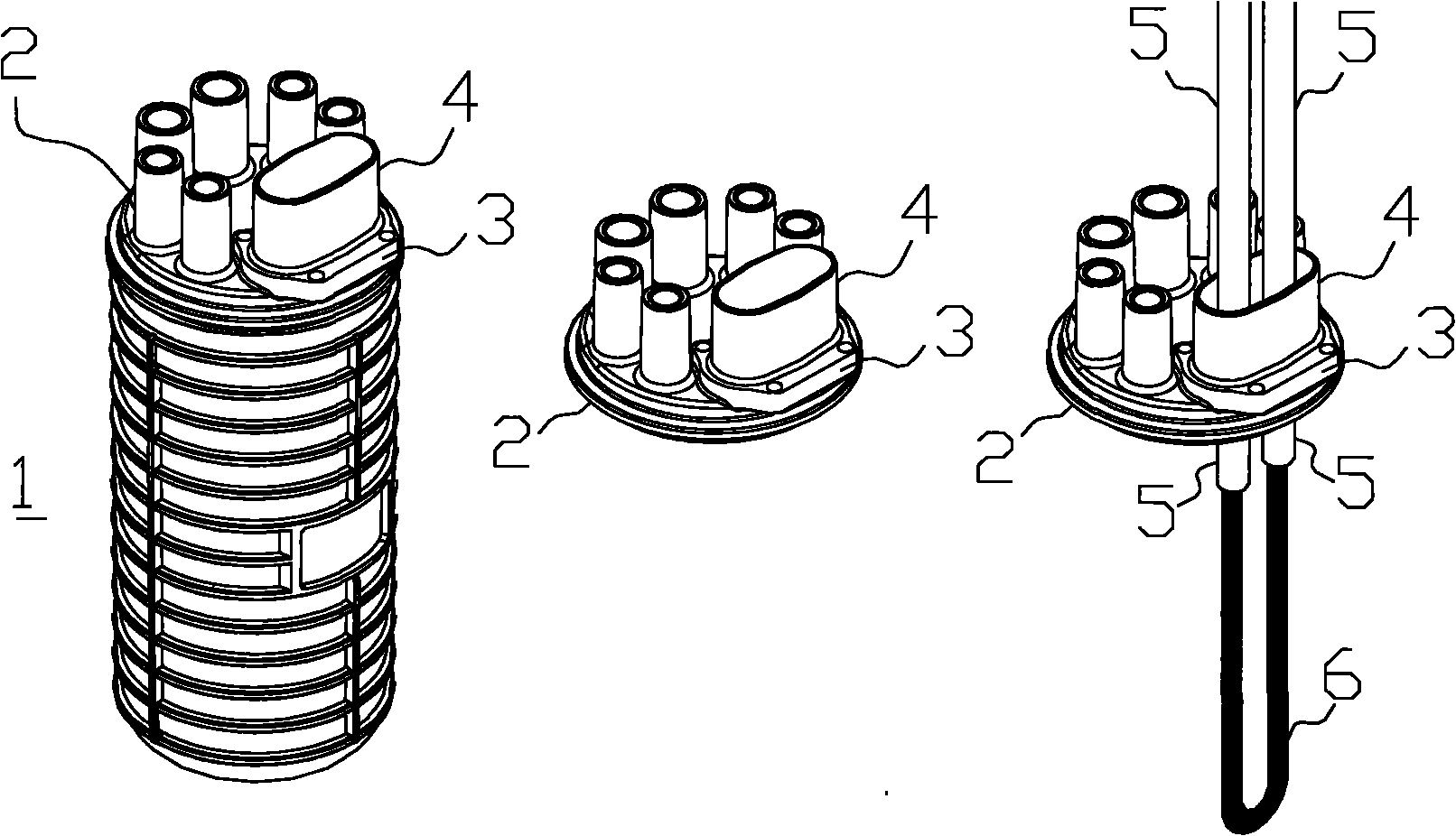 Optical cable connecting shell suitable for midway branch connecting operation