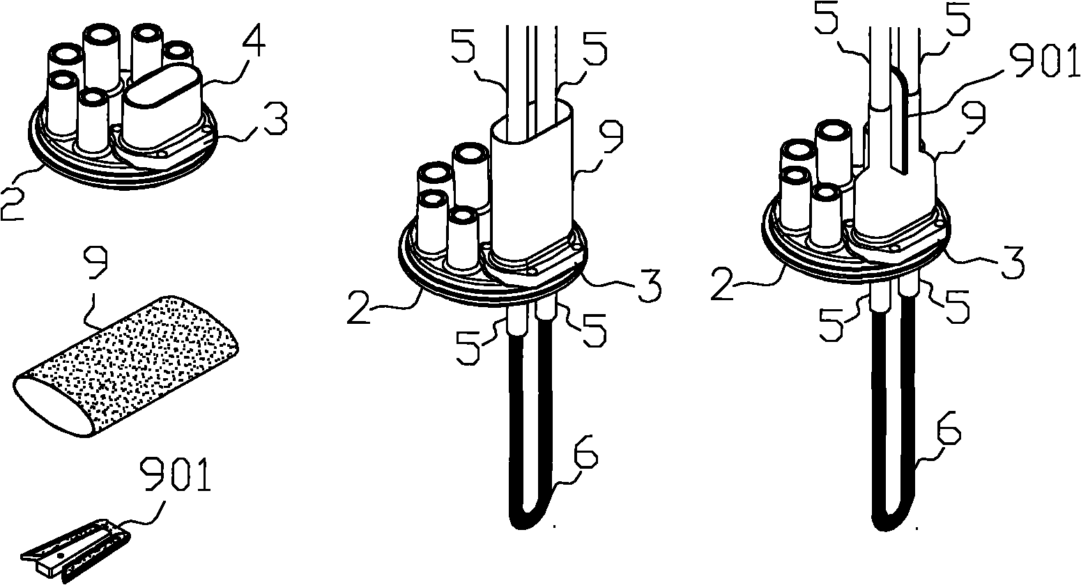 Optical cable connecting shell suitable for midway branch connecting operation